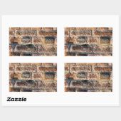 STICKER RECTANGULAIRE BRIQUES (Feuille)