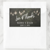 Sticker Rectangulaire Briques gris foncé Edison Lights Love & Thanks (Sac)