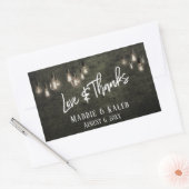 Sticker Rectangulaire Briques gris foncé Edison Lights Love & Thanks (Enveloppe)