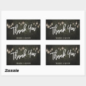 Sticker Rectangulaire Briques industrielles avec Merci Edison Lights (Feuille)