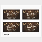 Sticker Rectangulaire Briques industrielles avec Merci Edison Lights (Feuille)