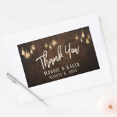 Sticker Rectangulaire Briques industrielles avec Merci Edison Lights (Enveloppe)