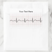 Sticker Rectangulaire Brise cardiaque EKG sur papier graphique, pouls Ph (Sac)