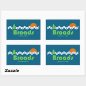 Sticker Rectangulaire Broads National Park Retro (Feuille)
