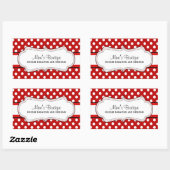 Sticker Rectangulaire Brochures rectangulaires Retro Red Poka point affa (Feuille)
