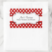 Sticker Rectangulaire Brochures rectangulaires Retro Red Poka point affa (Sac)