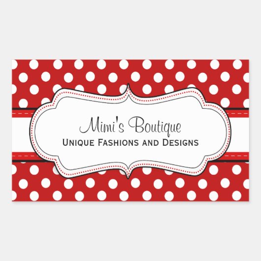 Sticker Rectangulaire Brochures rectangulaires Retro Red Poka point affa (Devant)