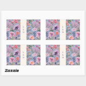 Sticker Rectangulaire Broderie Fleurs Initiales (Feuille)