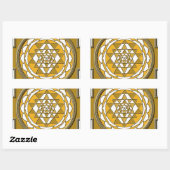 Sticker Rectangulaire Bronze de Sri Yantra (Feuille)