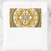 Sticker Rectangulaire Bronze de Sri Yantra (Sac)