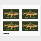 Sticker Rectangulaire Brook Trout Fisherman (Feuille)