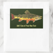 Sticker Rectangulaire Brook Trout Fisherman (Sac)