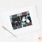 Sticker Rectangulaire Brossez vos dents Lavez vos mains Retro Reminder (Enveloppe)