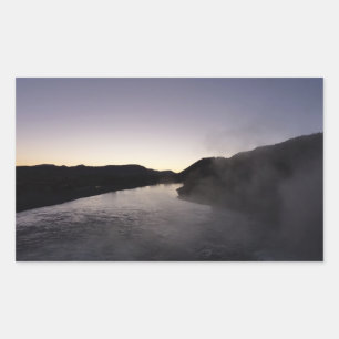 Sticker Rectangulaire Brouillard matinal sur la rivière Jackson à Grand