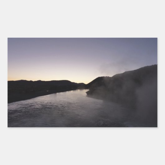 Sticker Rectangulaire Brouillard matinal sur la rivière Jackson à Grand (Devant)