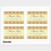 Sticker Rectangulaire Brown dentelle frontière merci hors de la ville sa (Feuille)