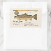 Sticker Rectangulaire Brown Trout (Salmo trutta) – Japanese Illust (Sac)