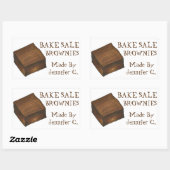 Sticker Rectangulaire Brownies de vente de gâteaux personnalisés cuits a (Feuille)