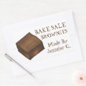 Sticker Rectangulaire Brownies de vente de gâteaux personnalisés cuits a (Enveloppe)
