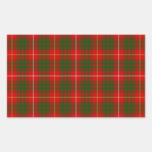 Sticker Rectangulaire Bruce tartan rouge vert plaid (Devant)
