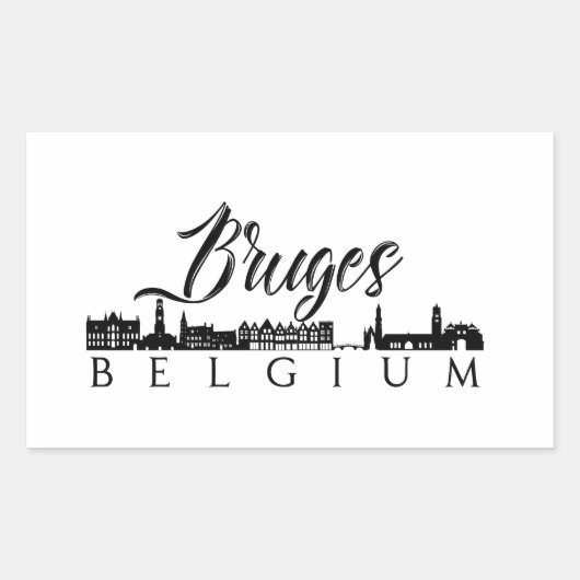 Sticker Rectangulaire Bruges, Belgique (Devant)