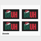Sticker Rectangulaire Bruh Mème Drôle Dire Bro Salutation Noël (Feuille)