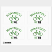 Sticker Rectangulaire Brûler les calories et non l'huile (Feuille)