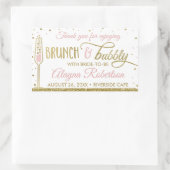 Sticker Rectangulaire Brunch et bubbly Bouteille, Parties scintillant Fa (Sac)