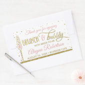 Sticker Rectangulaire Brunch et bubbly Bouteille, Parties scintillant Fa (Enveloppe)
