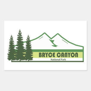 Sticker Rectangulaire Bryce Canyon National Park Green Stripes