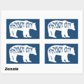 Sticker Rectangulaire Bryson City North Carolina Bear (Feuille)