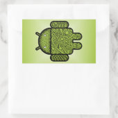 Sticker Rectangulaire Bubbles Doodle Character pour le robot Android™ (Sac)