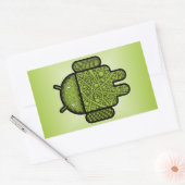 Sticker Rectangulaire Bubbles Doodle Character pour le robot Android™ (Enveloppe)