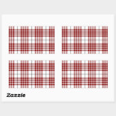 Sticker Rectangulaire Buchanan tartan rouge blanc plaid (Feuille)