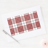 Sticker Rectangulaire Buchanan tartan rouge blanc plaid (Enveloppe)