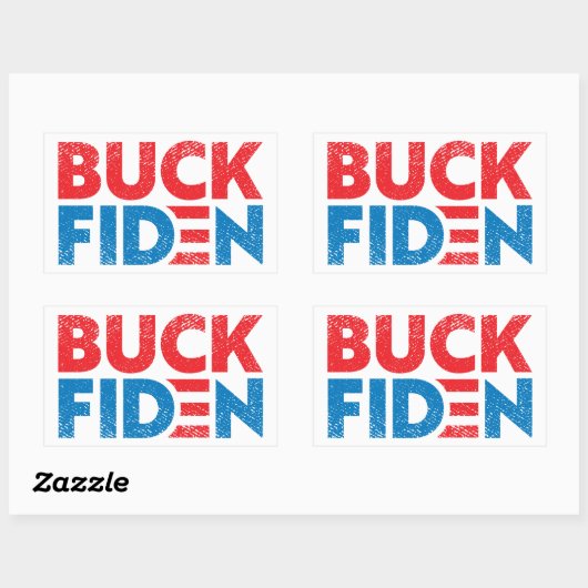 Sticker Rectangulaire Buck Fiden drôle anti Biden pro Trump (Feuille)