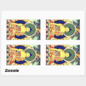 STICKER RECTANGULAIRE BUDDHA (Feuille)