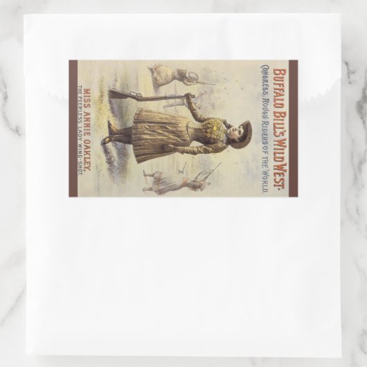 Sticker Rectangulaire Buffalo Bill's Wild West Show avec Annie Oakley (Sac)