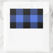 Sticker Rectangulaire Buffalo Check Blue & Black Lumberjack Plaid Decor (Sac)