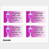 Sticker Rectangulaire Buffet de bonbons fuchsia rose chaud (Feuille)