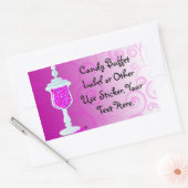 Sticker Rectangulaire Buffet de bonbons fuchsia rose chaud (Enveloppe)