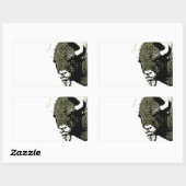 Sticker Rectangulaire Buffle - Bison (Feuille)