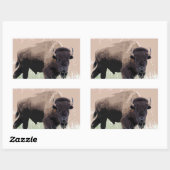 Sticker Rectangulaire Buffle / Bison (Feuille)