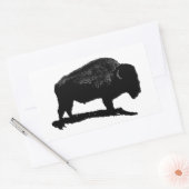 Sticker Rectangulaire Buffle noir et blanc (Enveloppe)