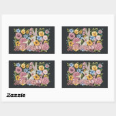 Sticker Rectangulaire BUGS BUNNY™ Broderie Florale Graphique (Feuille)
