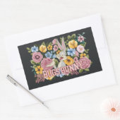 Sticker Rectangulaire BUGS BUNNY™ Broderie Florale Graphique (Enveloppe)