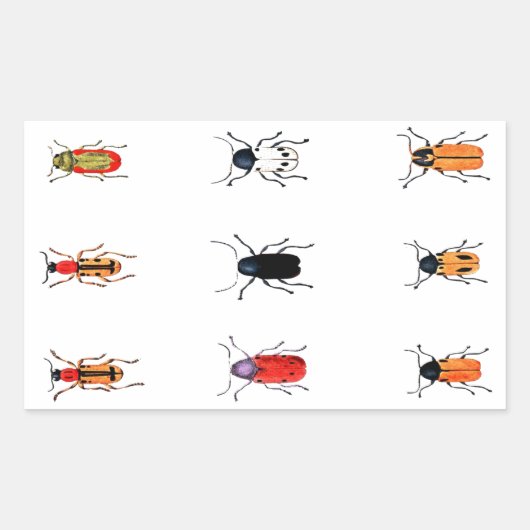 Sticker Rectangulaire Bugs vintages (Devant)