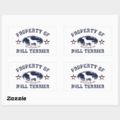 Sticker Rectangulaire Bull Terrier (Feuille)