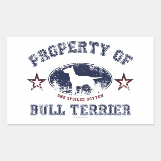 Sticker Rectangulaire Bull Terrier (Devant)