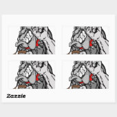 Sticker Rectangulaire bulldog (Feuille)